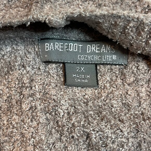 Barefoot Dreams CozyChic Lite Coastal Cardi Cardigan XL Brown Beige Waffle Cabin - Picture 7 of 9